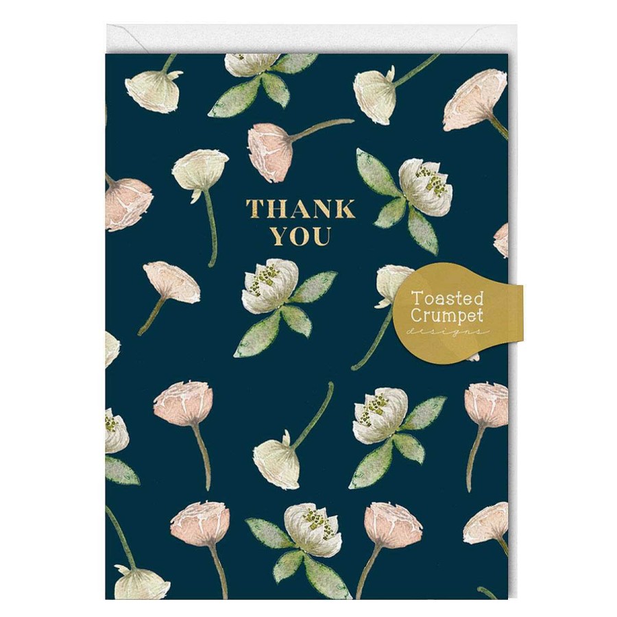 Thank You | Toasted Crumpet Toasted Crumpet Peonies & Waterlilies Mini Thank You Card