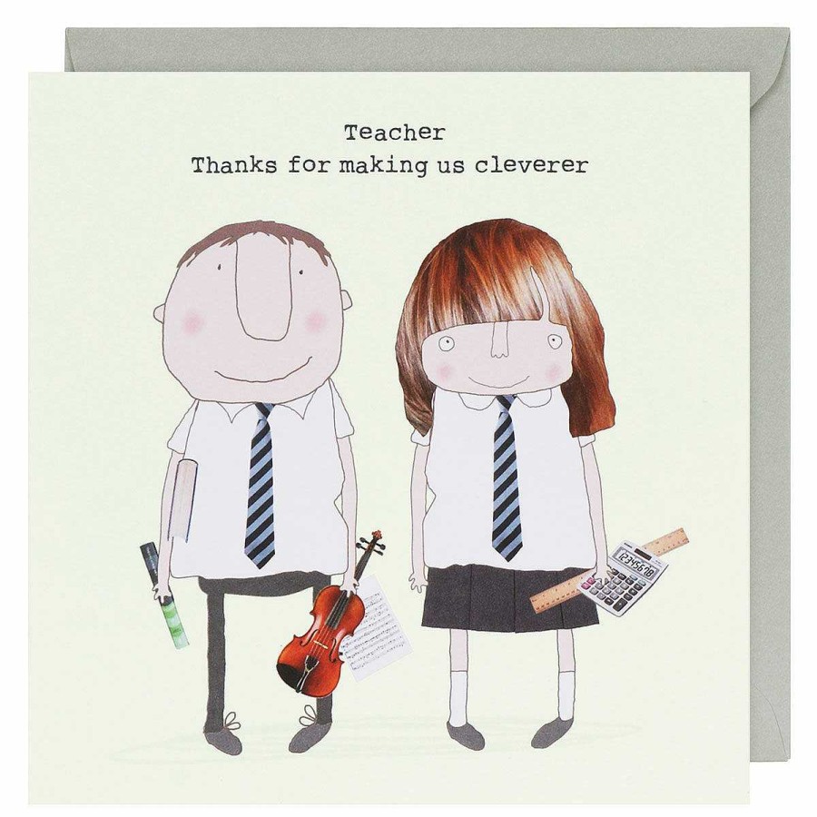 Teacher | Rosie Made A Thing Rosie Made A Thing 'Thanks For Making Us Cleverer' Teacher Card