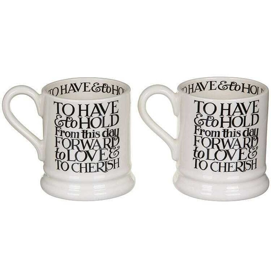 Mugs & Tea Cups | Emma Bridgewater Emma Bridgewater Black Toast Mr & Mrs Boxed Set Of Two Half Pint Mugs