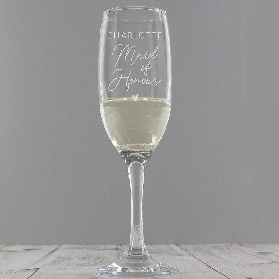 Personalised / Experience | Temptation Gifts Personalised Maid Of Honour Flute Glass