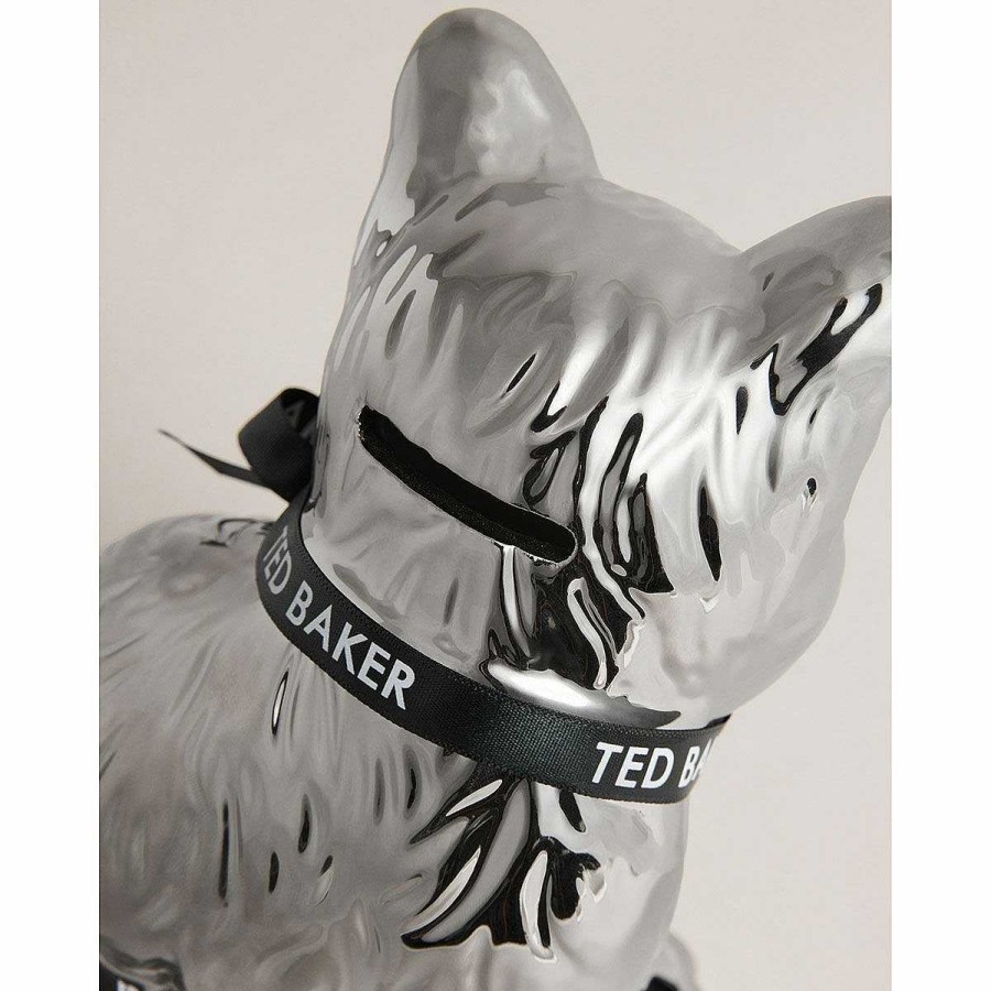 Money Pots | Ted Baker Ted Baker Mrvivo Metallic Silver Cat Money Box