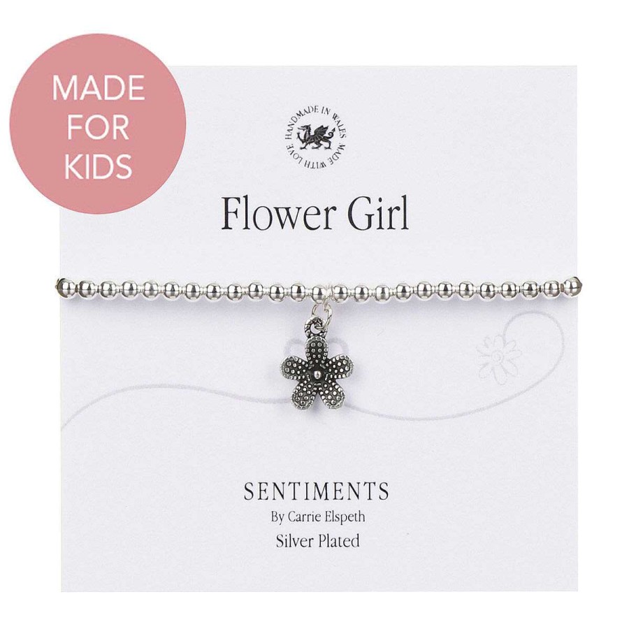 For Little Girls | Carrie Elspeth Carrie Elspeth 'Flower Girl' Child'S Wedding Sentiment Bracelet