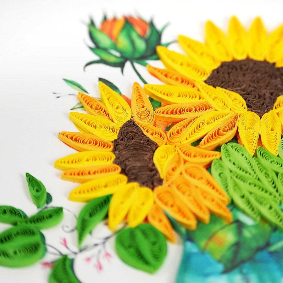 Quilling Cards | Origamo Origamo Quilling 'Vase Of Sunflowers' Card