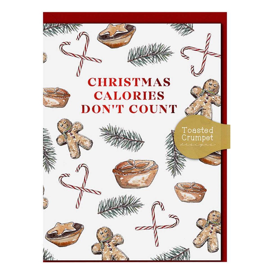 Mini Cards | Toasted Crumpet Toasted Crumpet 'Calories Don'T Count' Mini Christmas Card