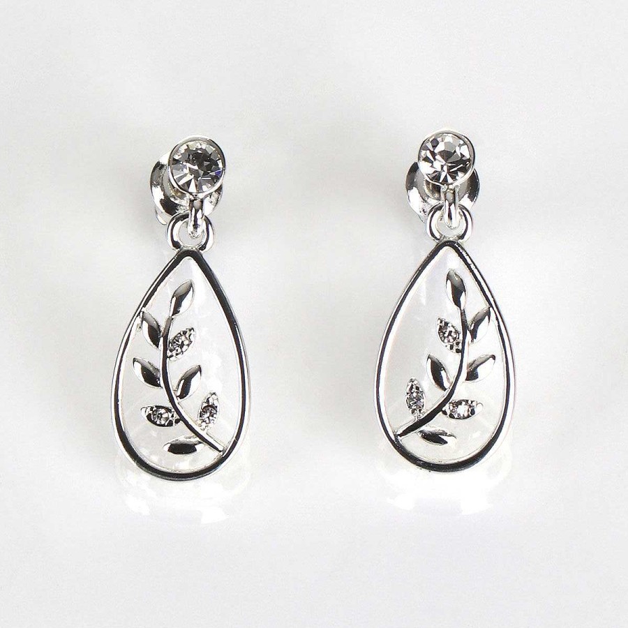 Earrings | Equilibrium Equilibrium Silver Plated Back To Nature Fern Teardrop Earrings