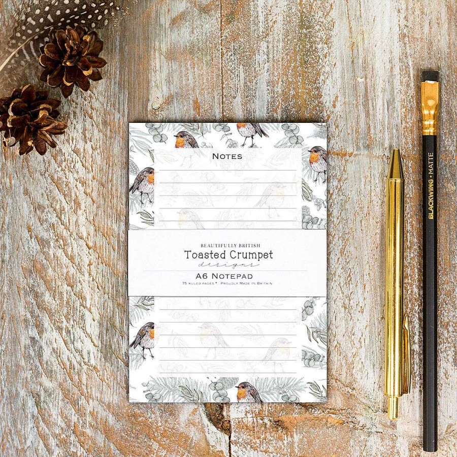 Memo Pads & Jotters | Toasted Crumpet Toasted Crumpet 'Robin & Eucalyptus' A6 Jotter Notepad