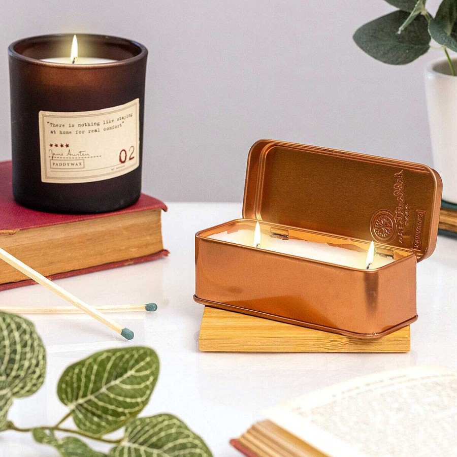 Tin Candles | Paddywax Paddywax Library Jane Austen Travel Tin Soy Candle