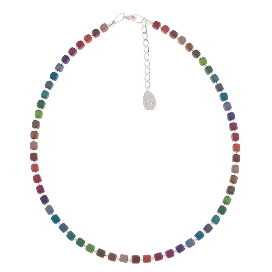 Necklaces | Carrie Elspeth Carrie Elspeth Rainbow Satin Cubes Full Necklace