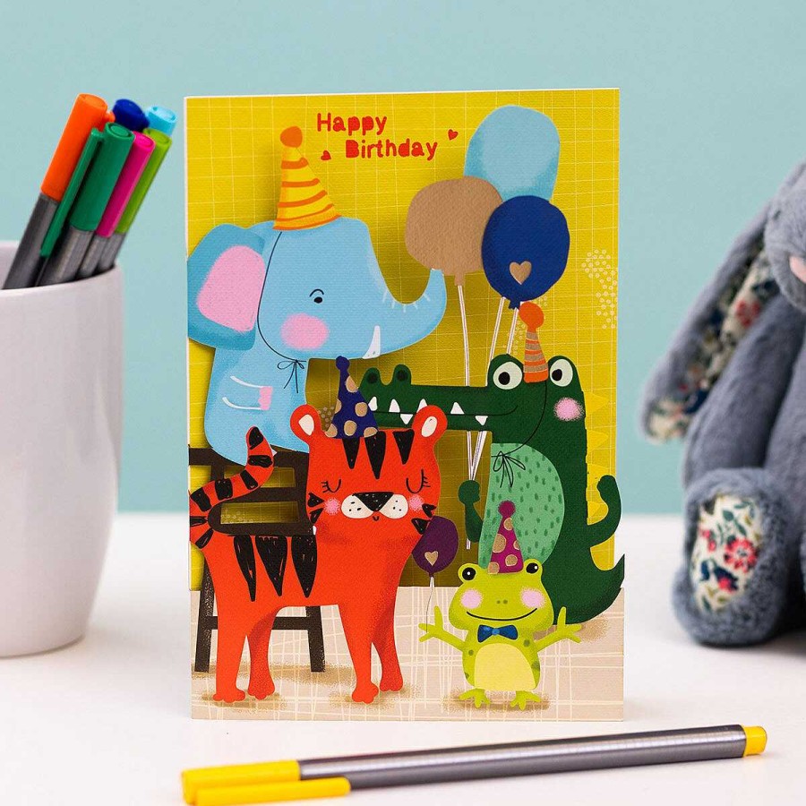 Cards | Alljoy Design Alljoy Design Animals Party Paper Cut Art Birthday Card