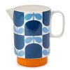 Jugs | Orla Kiely Orla Kiely Block Flower Navy Ceramic Water Jug