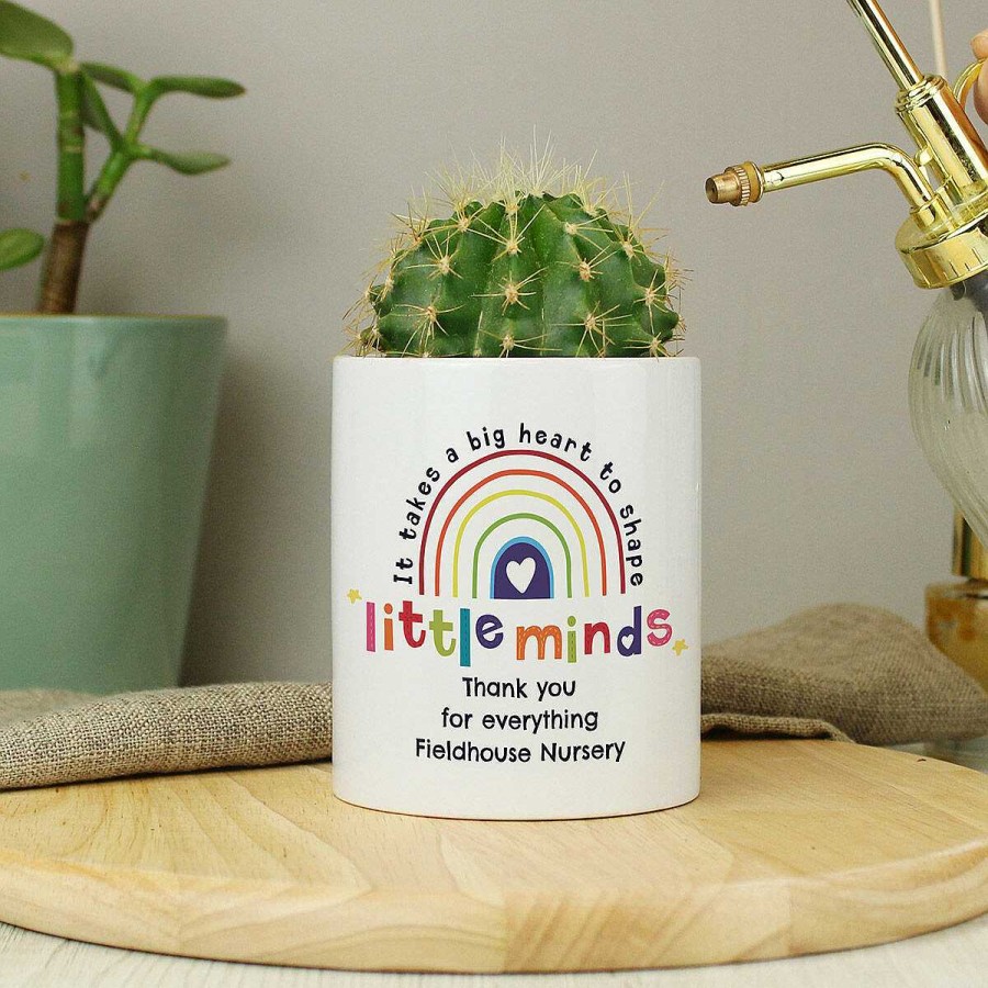 Personalised Gifts | Temptation Gifts Personalised Teacher 'Little Minds' Ceramic Storage Pot