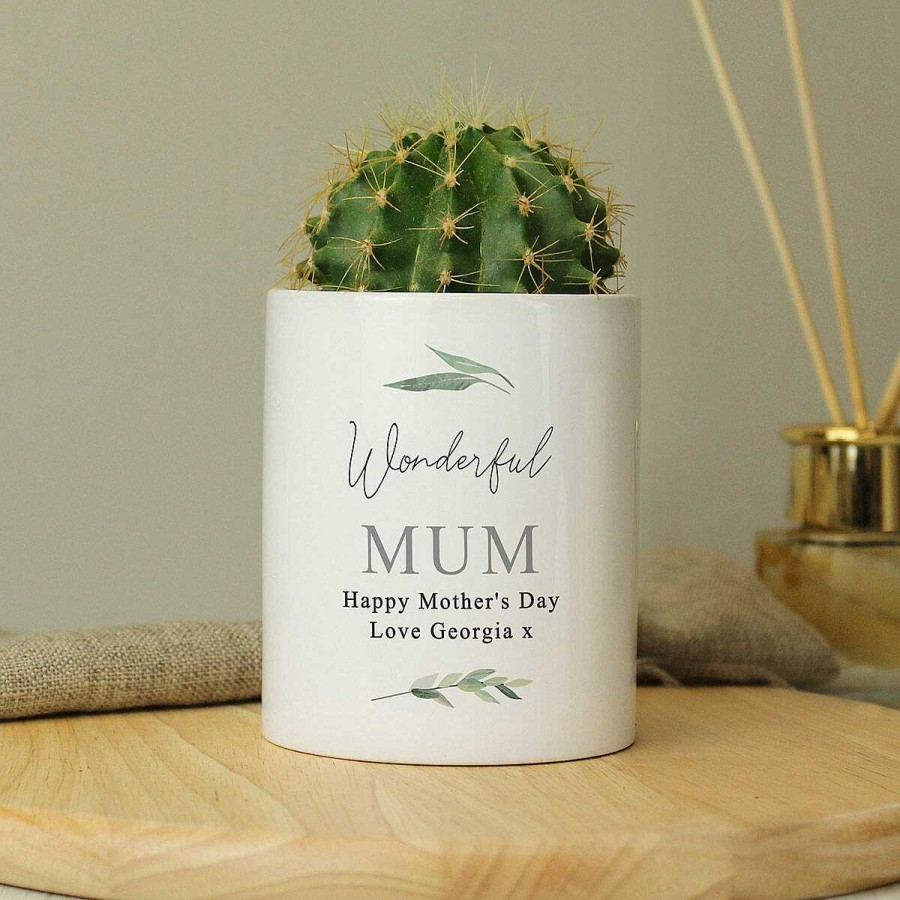 Personalised Gifts | Temptation Gifts Personalised 'Free Text' Botanic Ceramic Storage Pot