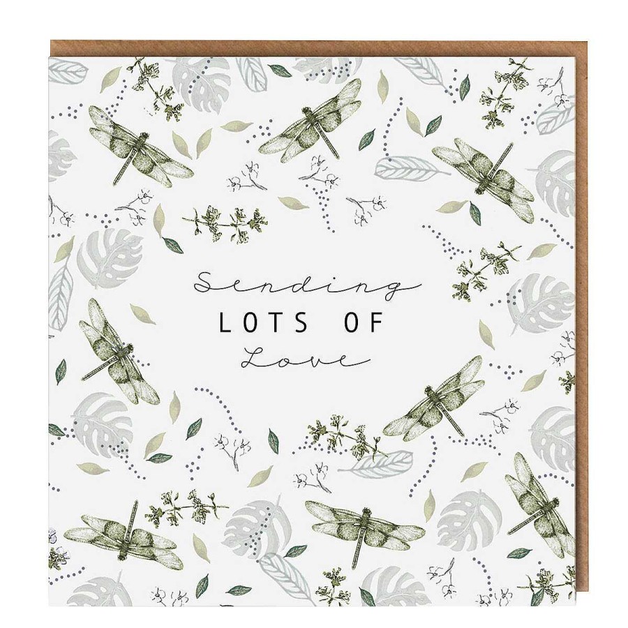 Sympathy | Toasted Crumpet Toasted Crumpet Dragonflies White 'Sending Lots Of Love' Card