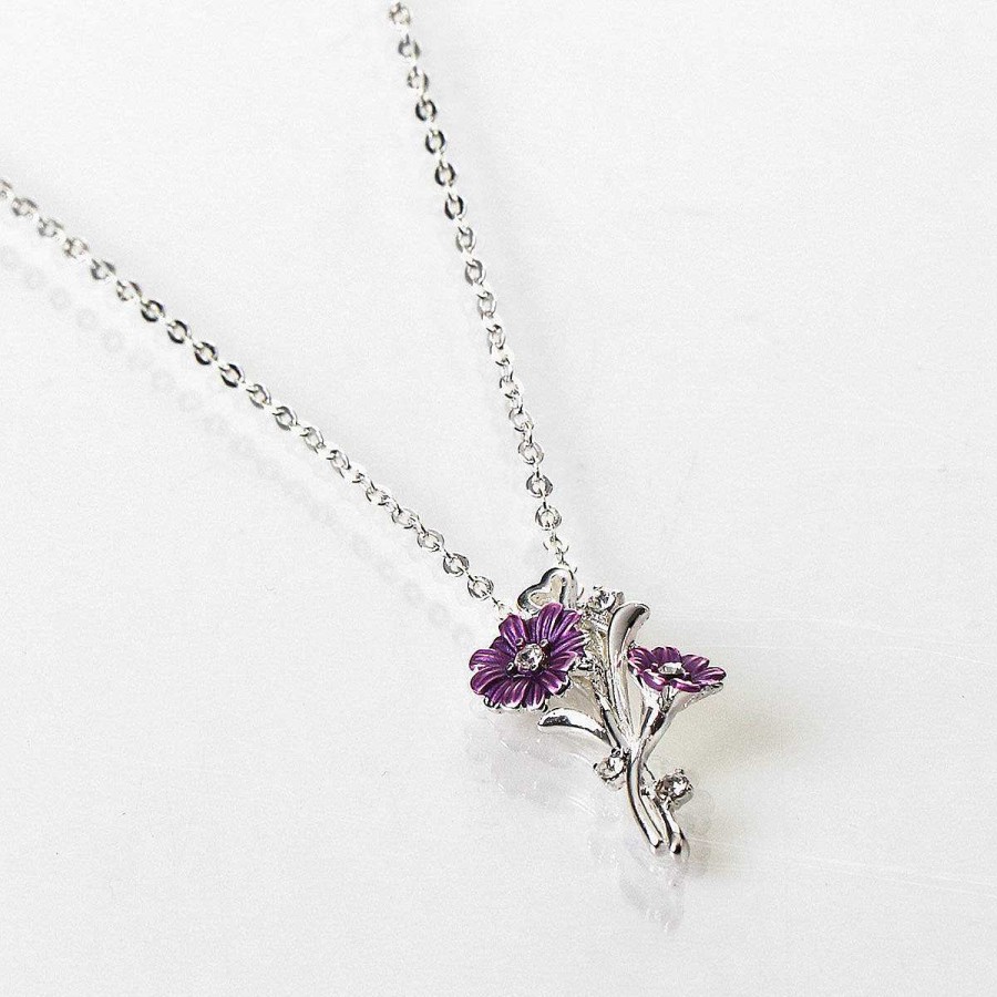 Necklaces | Equilibrium Equilibrium Silver Plated Gerbera Daisy Necklace