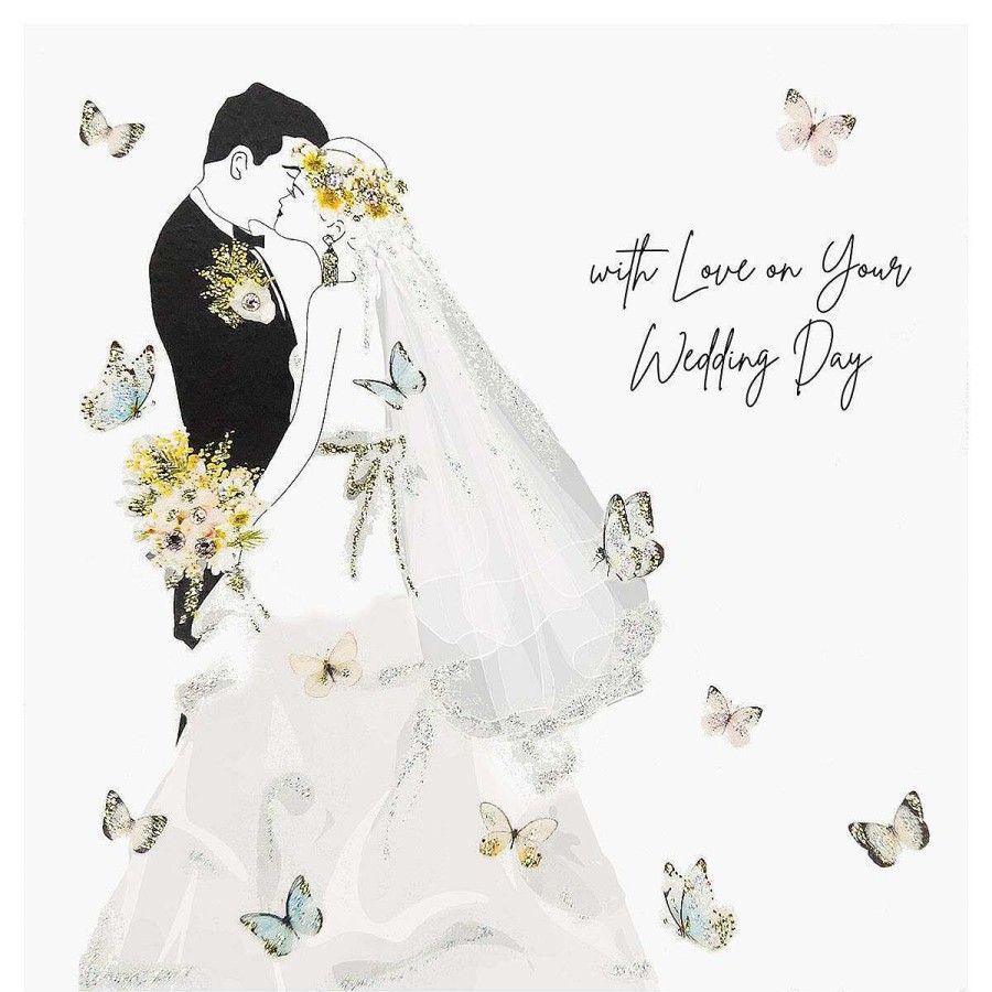 Wedding & Engagement | Five Dollar Shake Five Dollar Shake Bride & Groom Butterflies Luxury Wedding Day Card