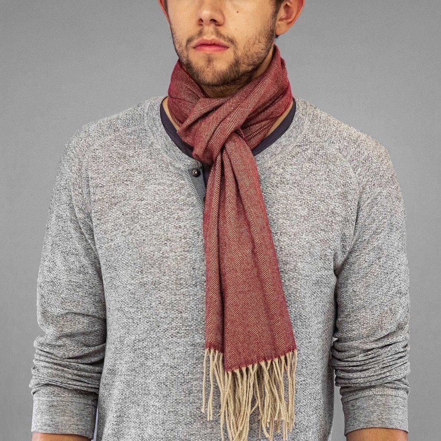 Scarves | Temptation Temptation Red Striped Men'S Scarf