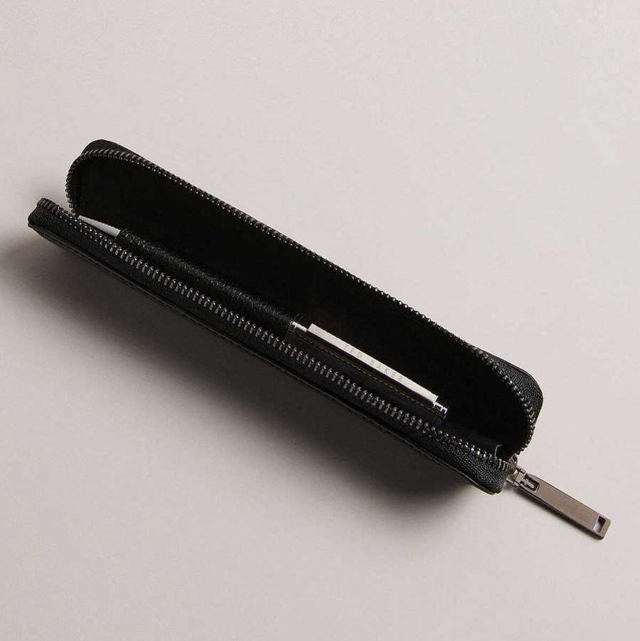 Pens & Pencils | Ted Baker Ted Baker Danns Black Leather Pen And Pouch Set