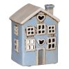 Candle Accessories | Village Pottery Village Pottery Small Light Blue Heart House Tealight Holder