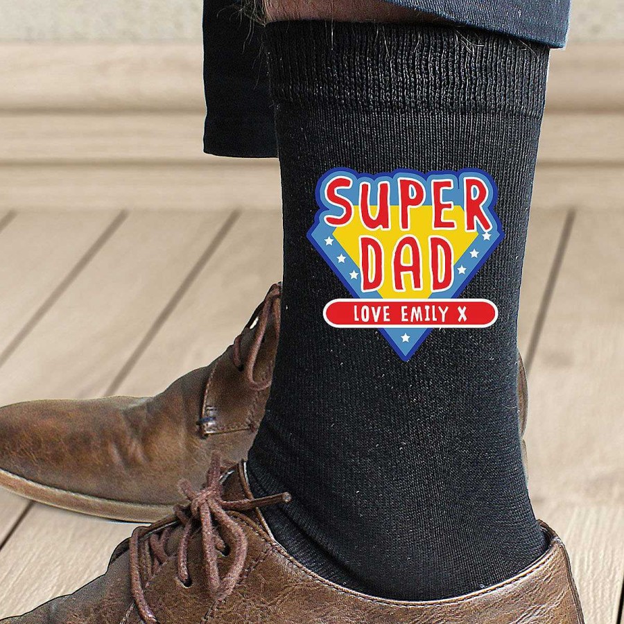 Personalised / Experience | Temptation Gifts Personalised Super Dad Men'S Socks