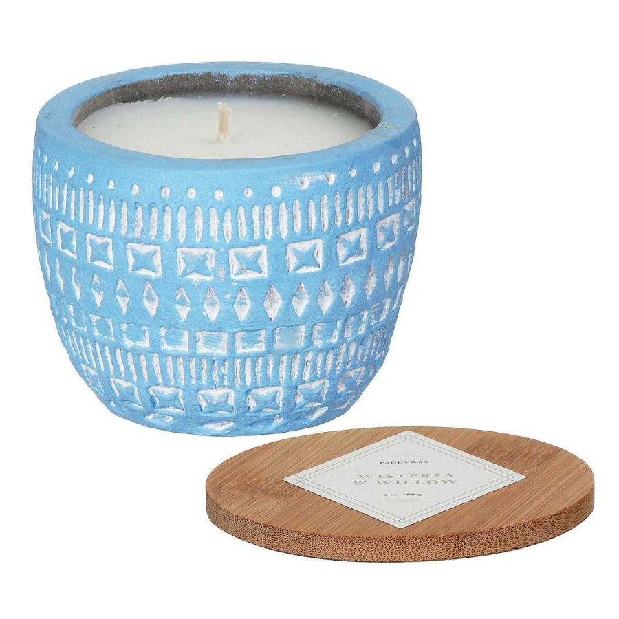 Ceramic Candles | Paddywax Paddywax Sonora 85G Wisteria & Willow Concrete Soy Candle