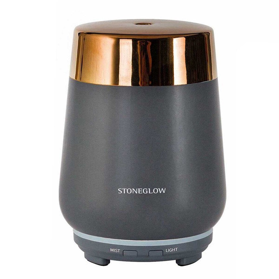 Essential Oils & Diffusers | Stoneglow Stoneglow Luna Dark Grey & Copper Ceramic Perfume Mist Diffuser