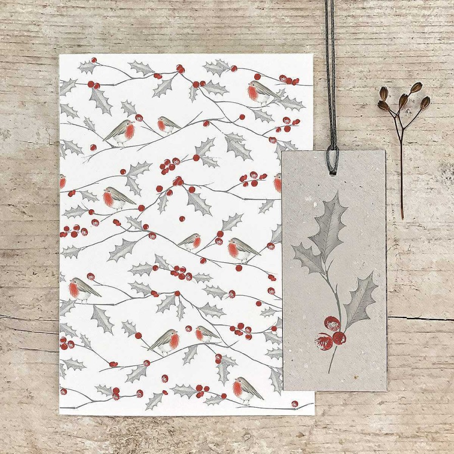 Inspirational | East of India East Of India Bird And Berry Robin All Over Greetings Card