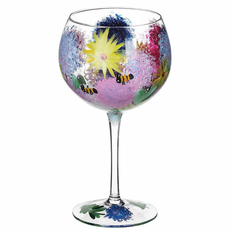 Wine Accessories | Lynsey Johnstone Lynsey Johnstone Hand Painted Alliums & Bees Gin Glass