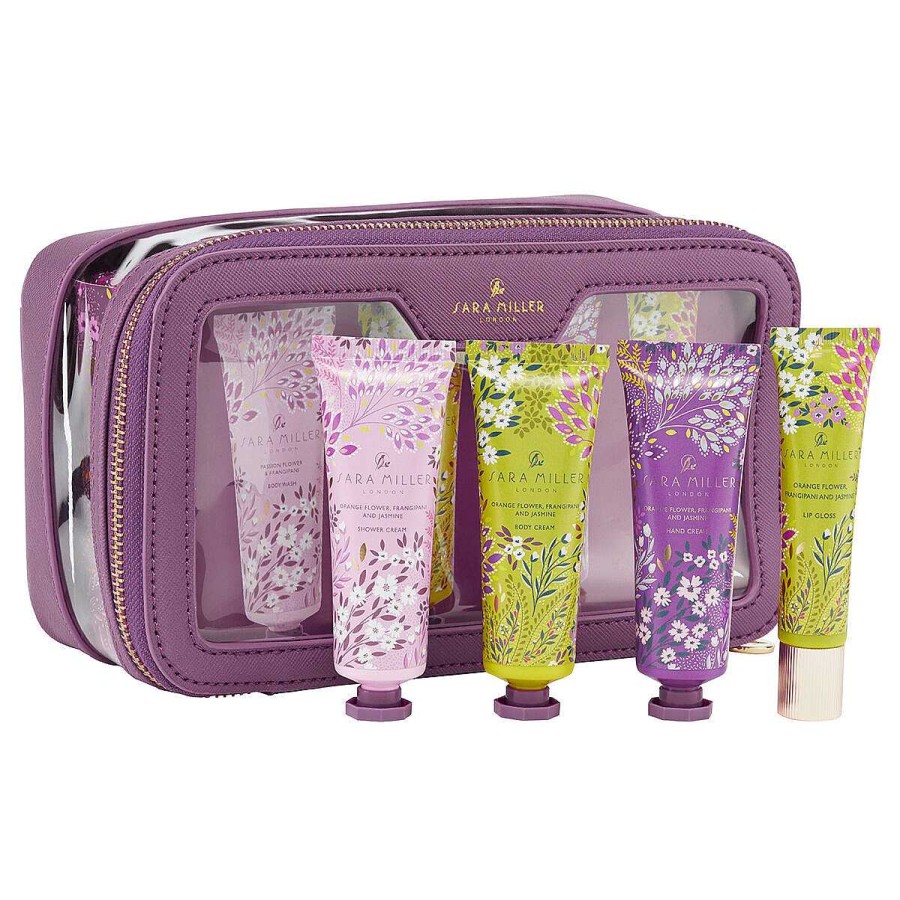 New In | Sara Miller Sara Miller Haveli Garden Passion Flower & Frangipani Travel Bag Set