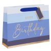 Large Gift Bags | Glick Glick Happy Birthday Stripe Landscape Large Gift Bag