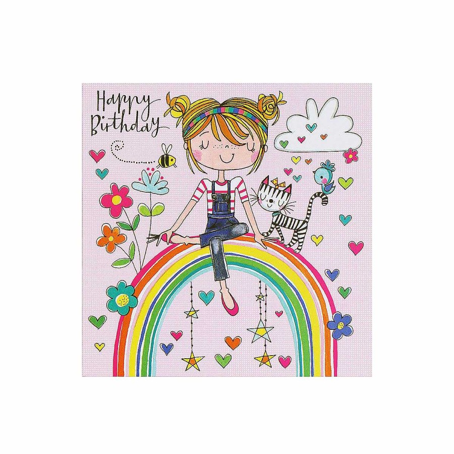 Jigsaw Cards | Rachel Ellen Rachel Ellen Girl On Rainbow Jigsaw Puzzle With Mini Birthday Card