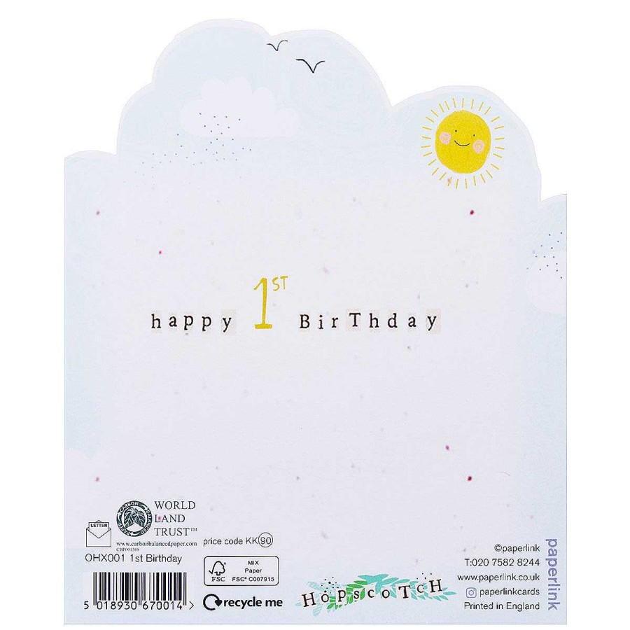 Age Cards | Paperlink Paperlink Hopscotch 1St Birthday Zigzag Birthday Card