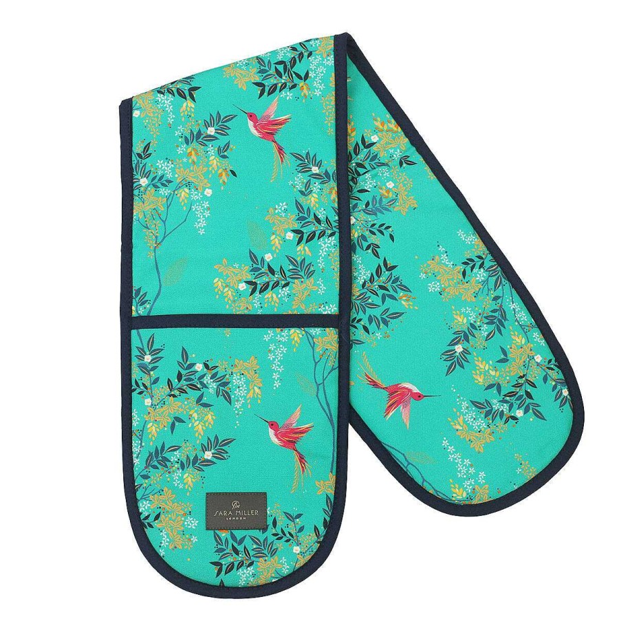 Oven Gloves | Sara Miller Sara Miller Chelsea Green Birds Double Oven Gloves