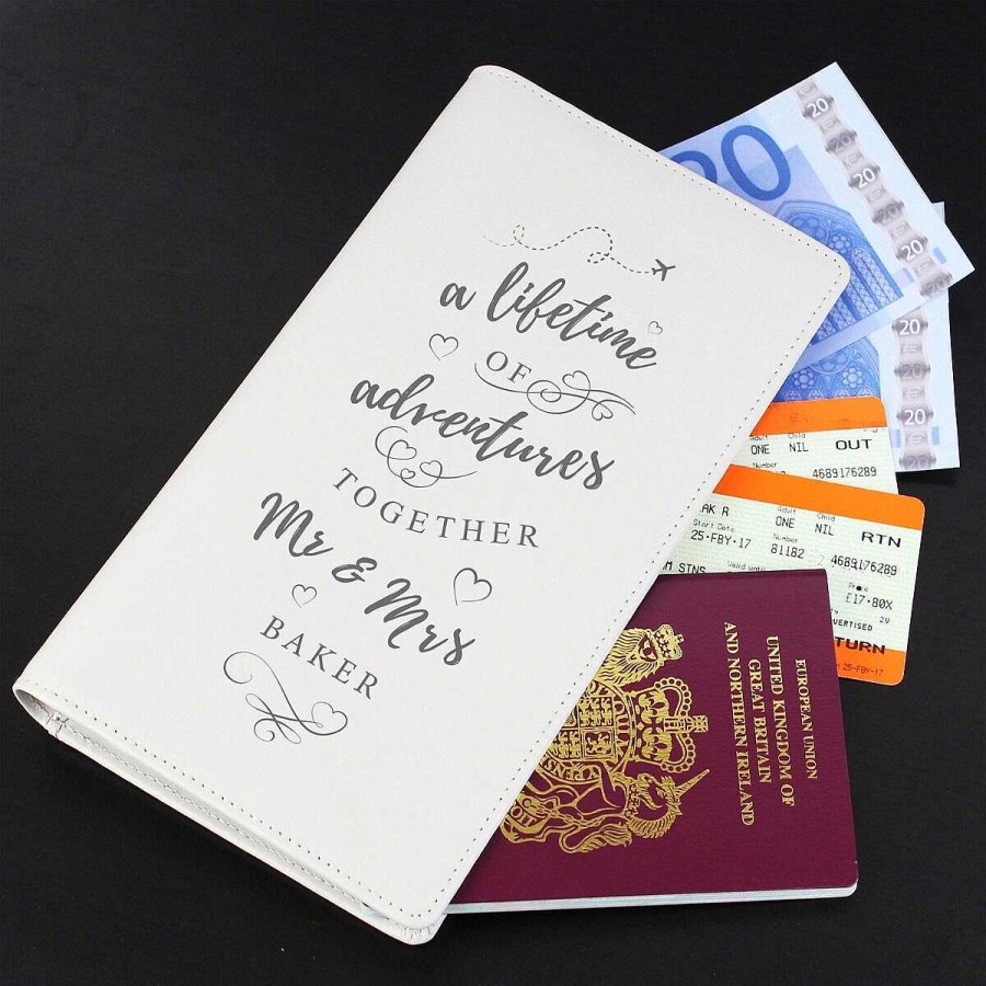 Gifts For Couples | Temptation Gifts Personalised 'A Lifetime Of Adventures' Mr & Mrs Travel Document Holder