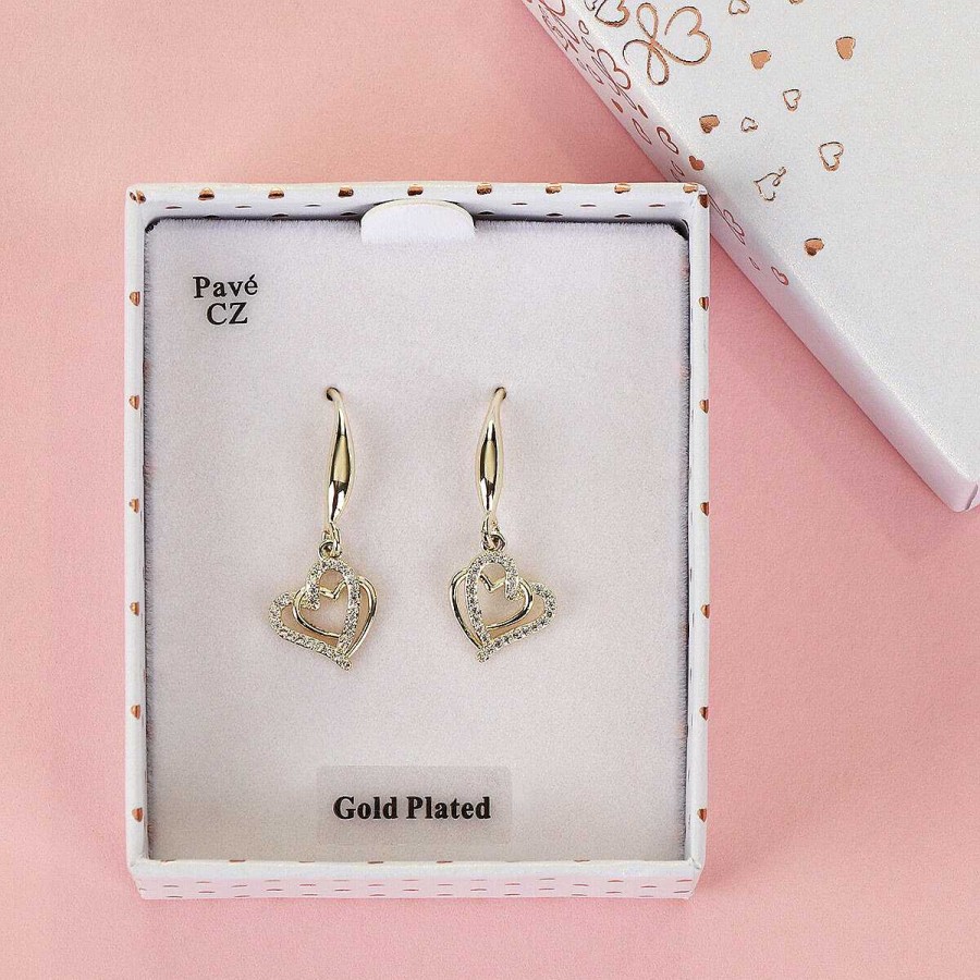 Earrings | Equilibrium Equilibrium Gold Plated Entangled Hearts Earrings