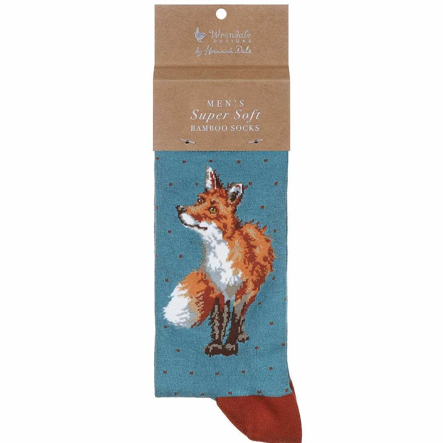 For Men | Wrendale Wrendale Bright Eyed And Bushy Tailed Fox Men'S Bamboo Socks