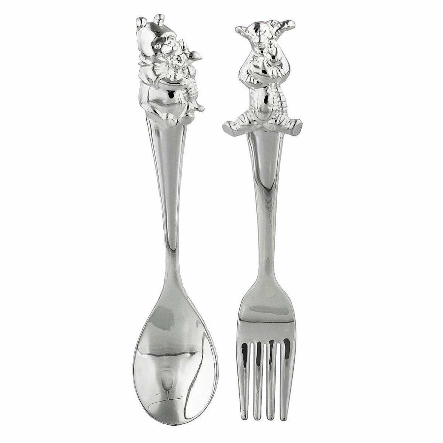 Snack & Meal Time Accessories | Widdop & Co Widdop & Co Disney Pooh & Tigger Two Piece Silver Plated Children'S Cutlery Set