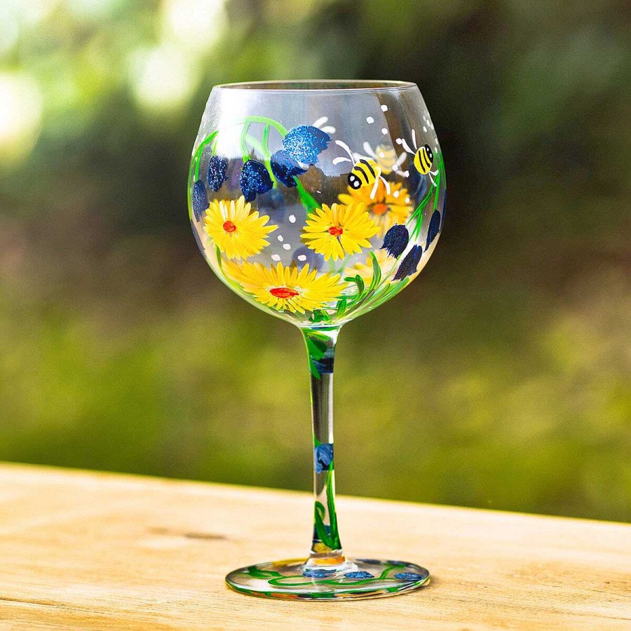 Glassware | Lynsey Johnstone Lynsey Johnstone Bluebells & Dandelions Bees Gin Glass