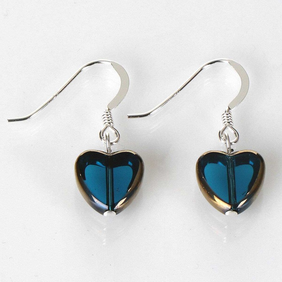 Earrings | Carrie Elspeth Carrie Elspeth Teal Gold Edged Hearts Earrings