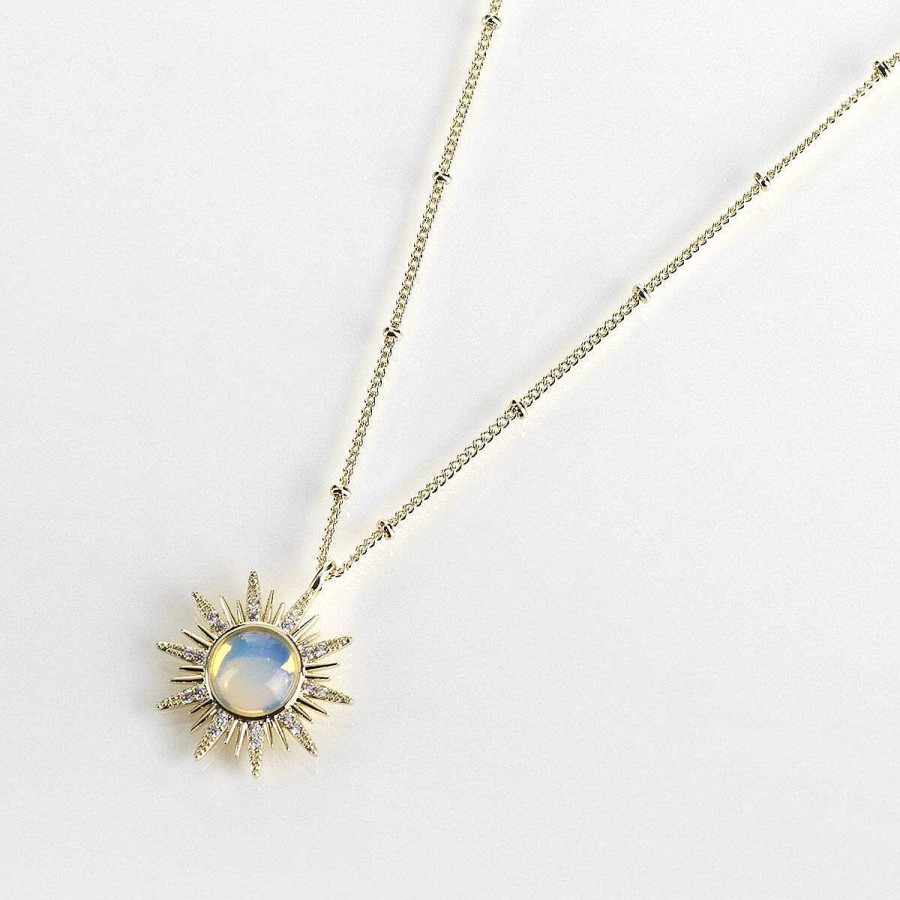 Necklaces | Equilibrium Equilibrium Gold Plated Moonstone Sunshine Necklace