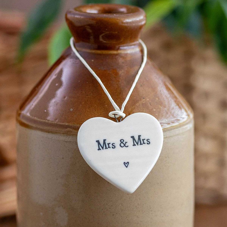 Mr & Mrs Gifts | East of India East Of India Mrs & Mrs Porcelain Heart