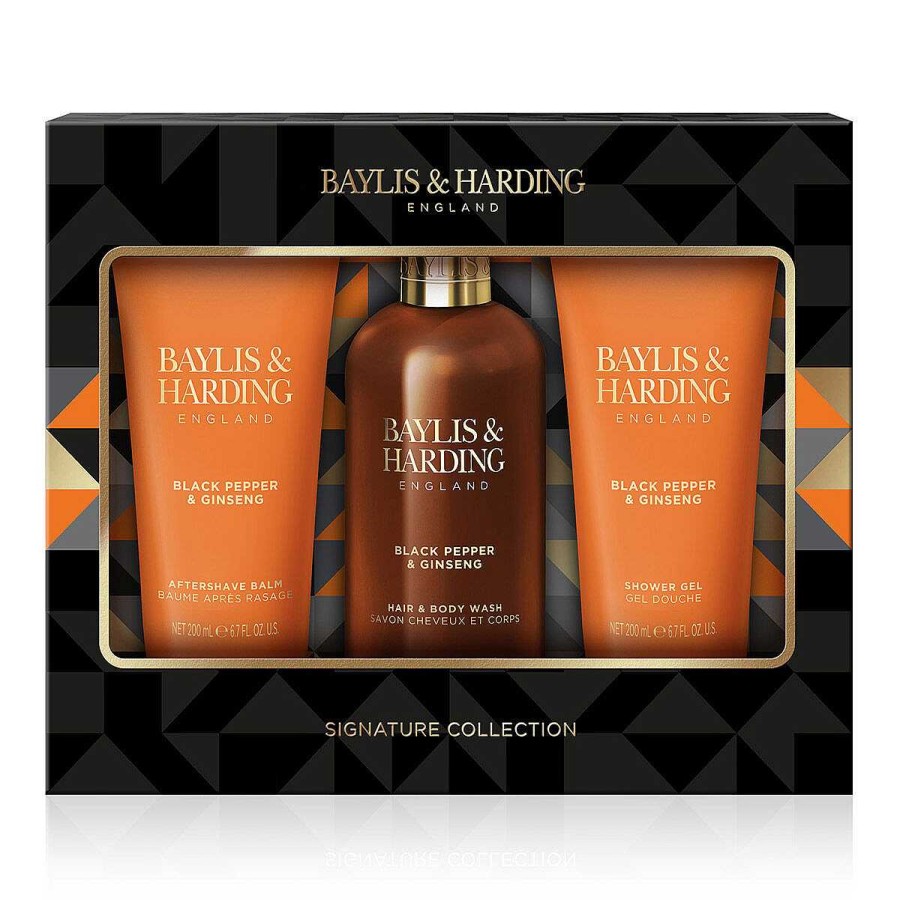 For Men | Baylis & Harding Baylis & Harding Black Pepper & Ginseng Men'S Bathing 3 Piece Gift Set