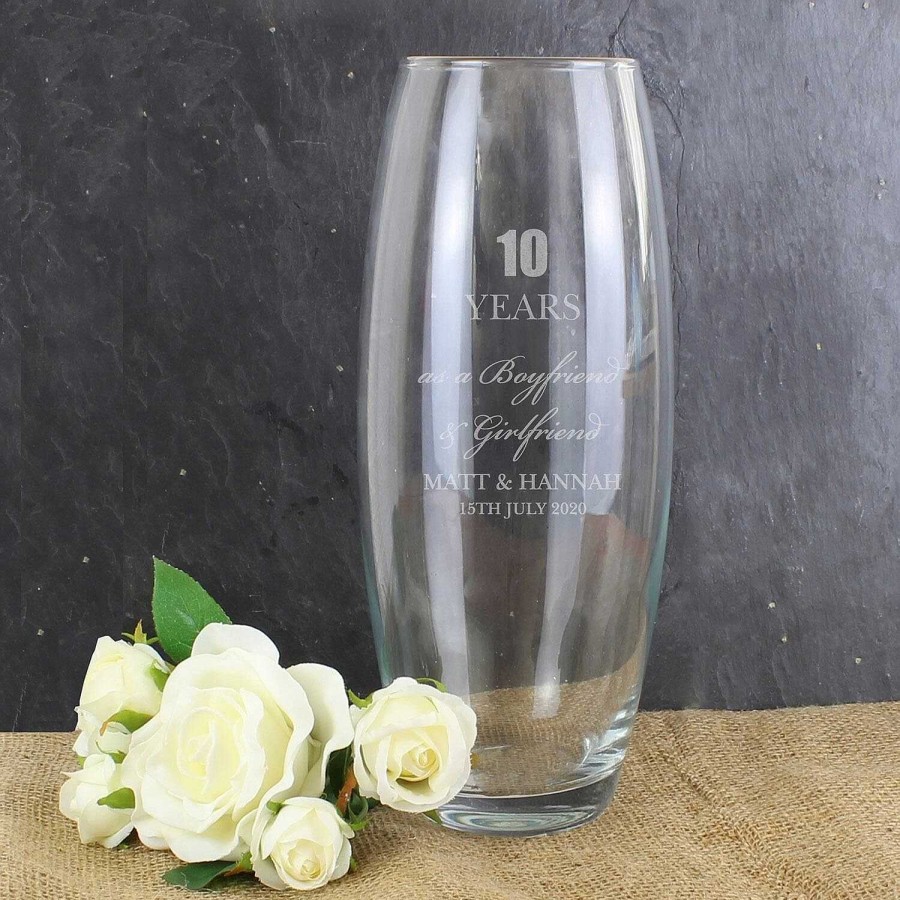 Mr & Mrs Gifts | Temptation Gifts Personalised Anniversary Glass Bullet Vase