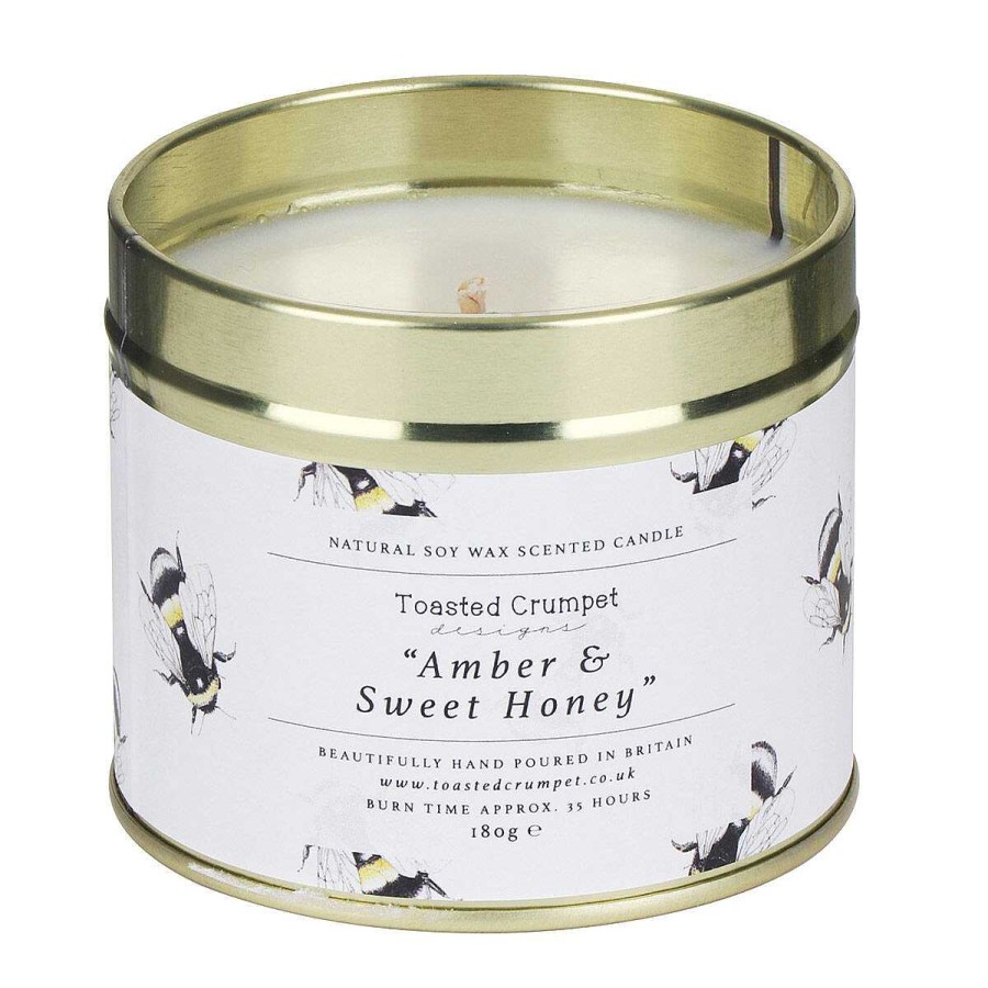 Tin Candles | Toasted Crumpet Toasted Crumpet Amber & Sweet Honey Tin Candle