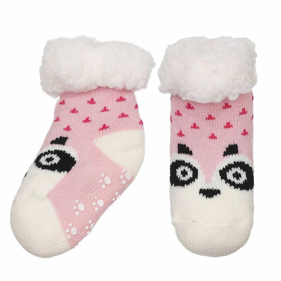 Fashion Accessories | Nuzzles Nuzzles Assorted Pink Animal Toddler Slipper Socks