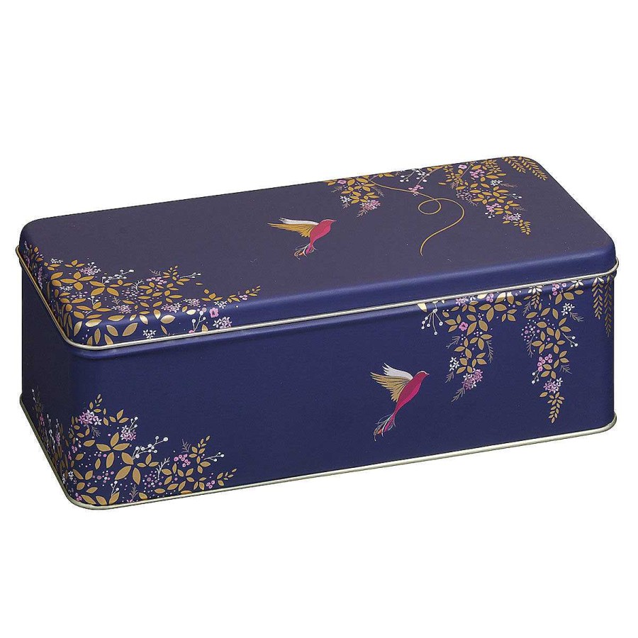 Storage Tins | Sara Miller Sara Miller Long Deep Rectangular Birds Tin