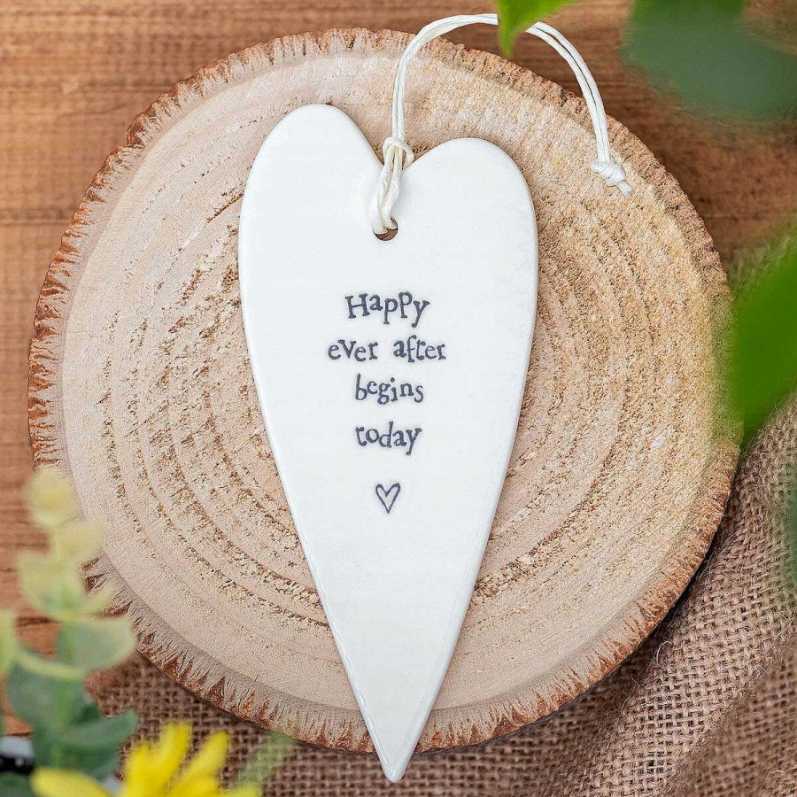 Wedding Decorations | East of India East Of India Happy Ever After Begins Today Porcelain Heart