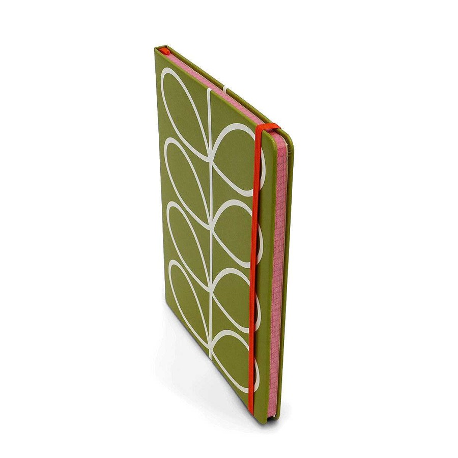 Notebooks | Orla Kiely Orla Kiely Linear Stem Olive Large Notebook