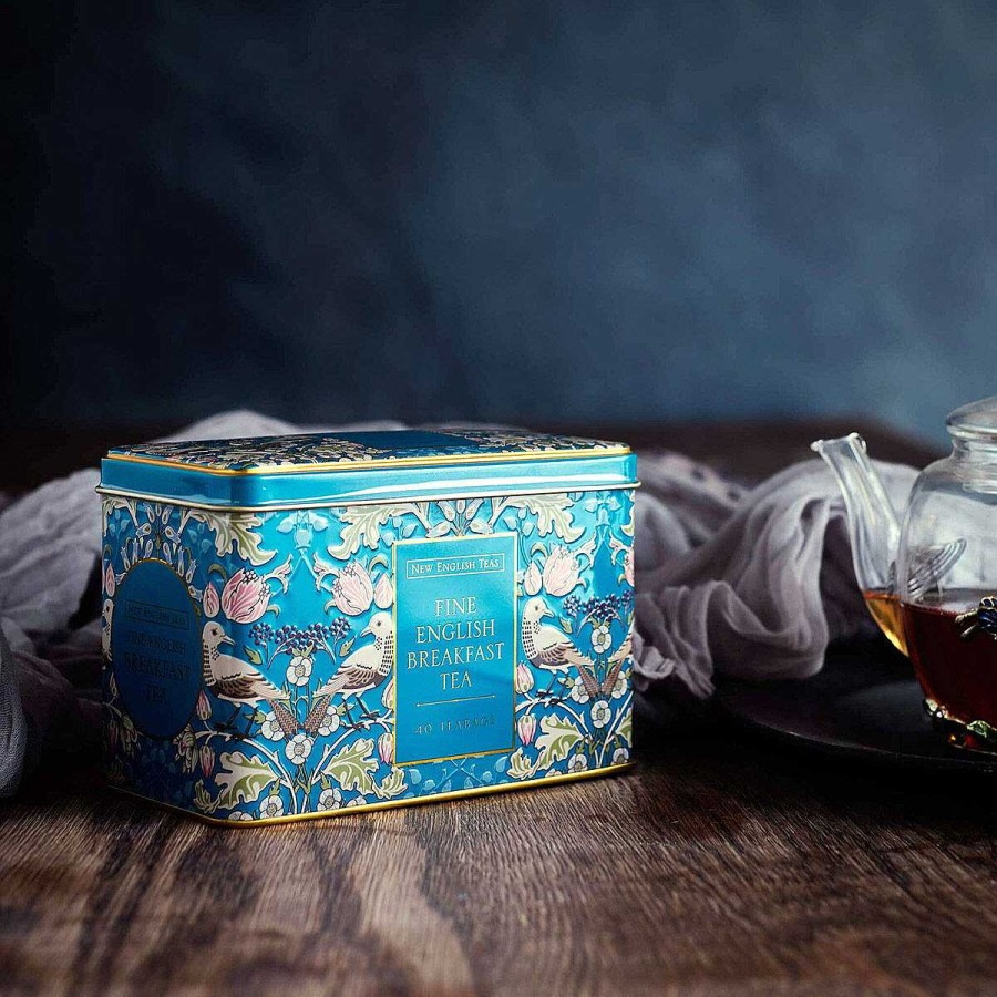 Tea | New English Teas New English Teas Song Thrush Teal Tea Caddy With 40 English Breakfast Tea Bags