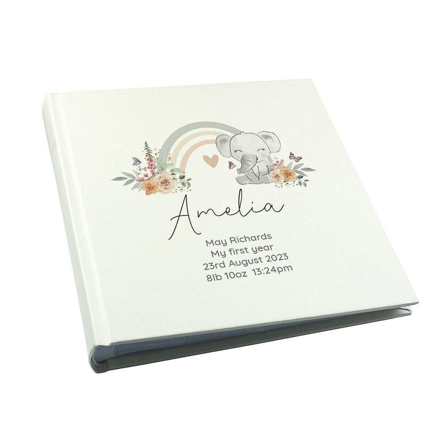 Scrap Books & Photo Albums | Temptation Gifts Personalised Floral Elephant Square 6X4 Photo Album