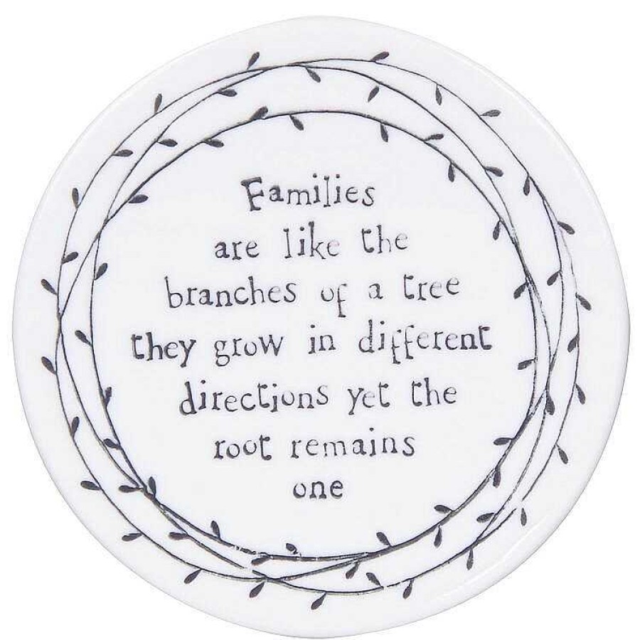 Coasters & Placemats | East of India East Of India Families Are Like Branches Porcelain Leaf Coaster